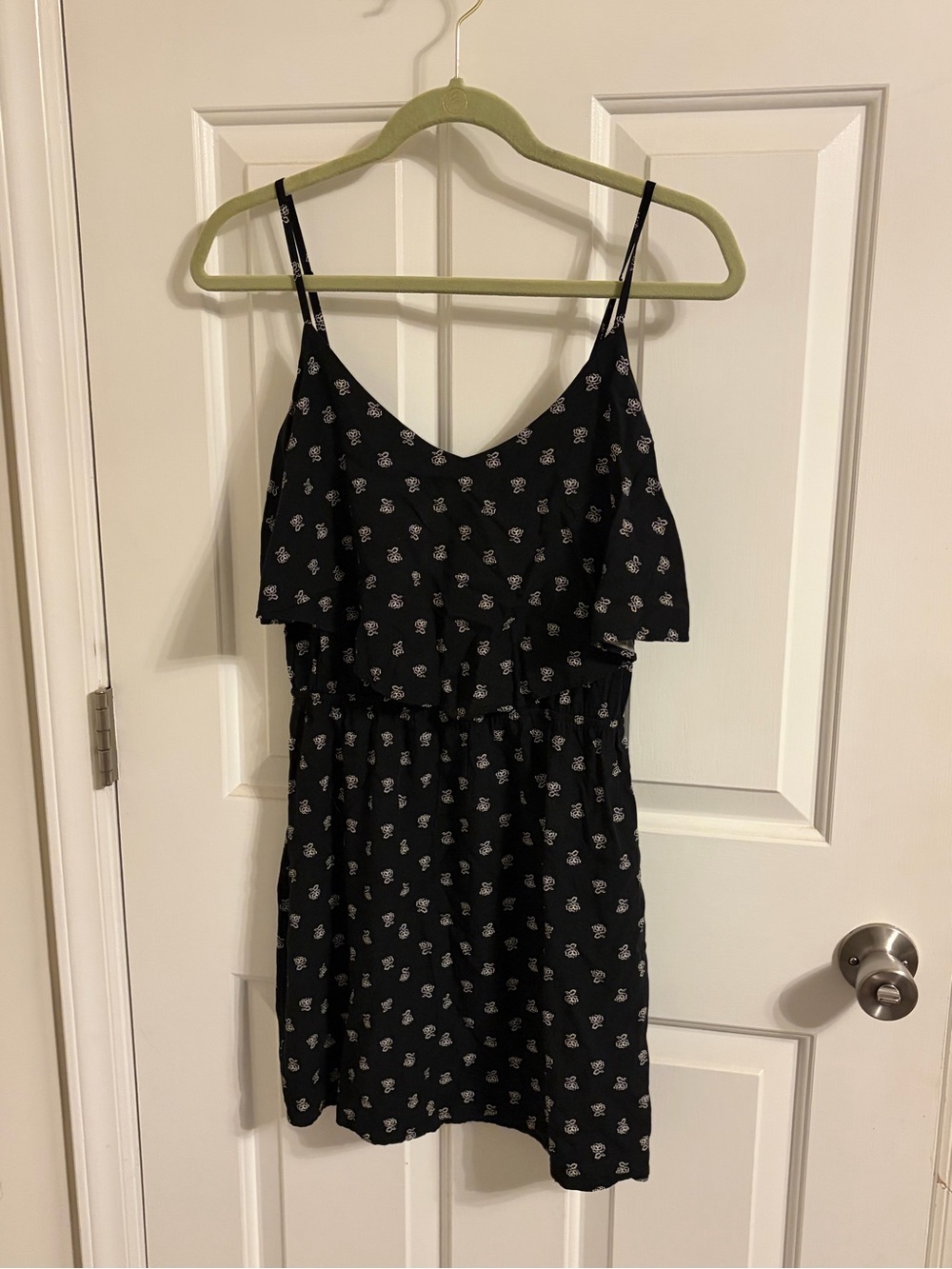 Old Navy Black Floral Ruffle Mini Dress